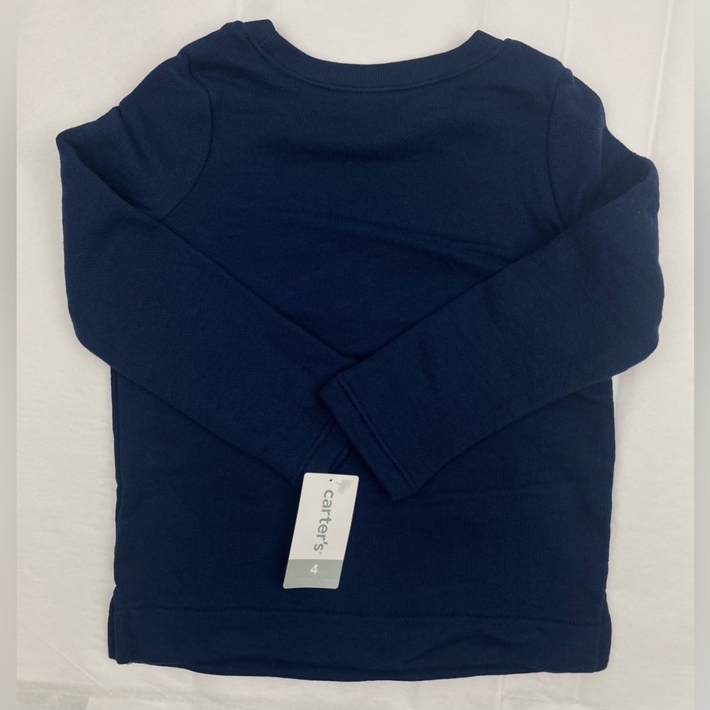 Carter’s Girl Sweatshirt Size 4 Navy Blue Floral - Picture 8 of 8